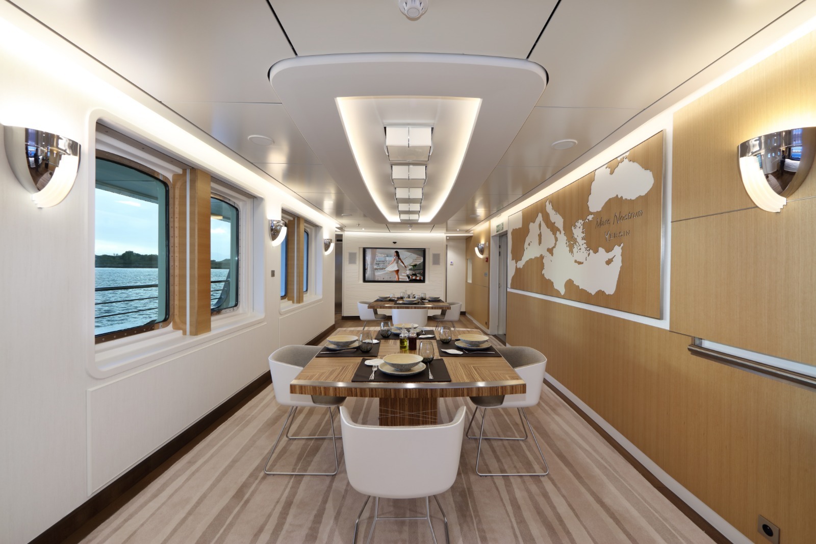 Yersin yacht for charter dining main deck